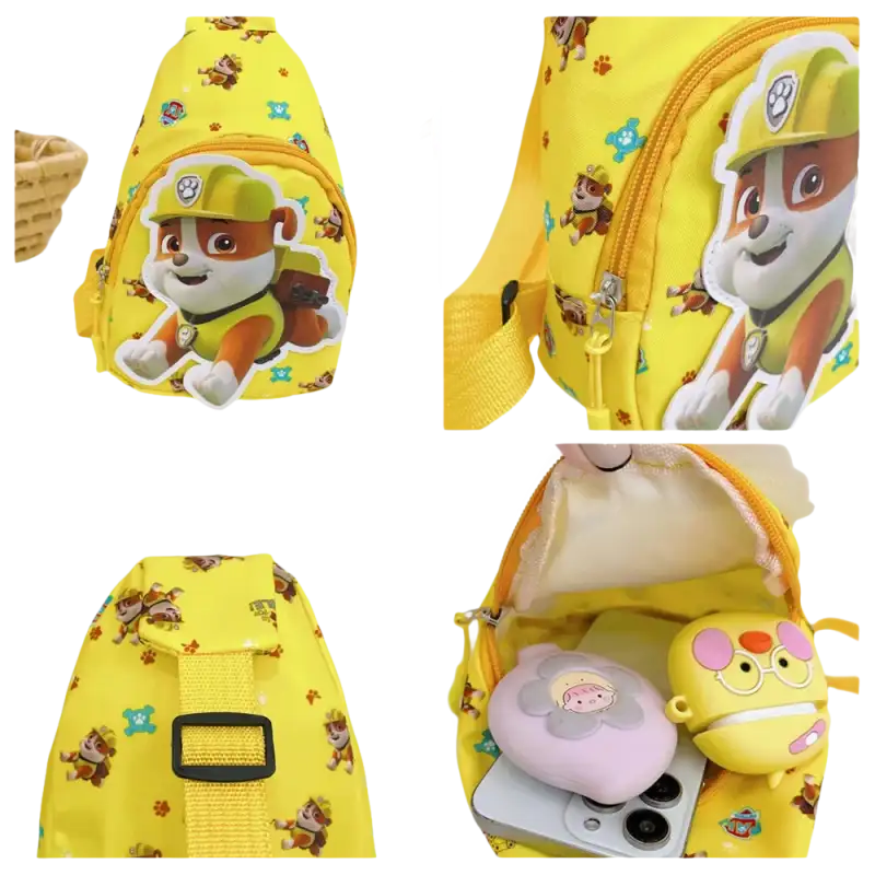 Yellow Paw Patrol sling bag.