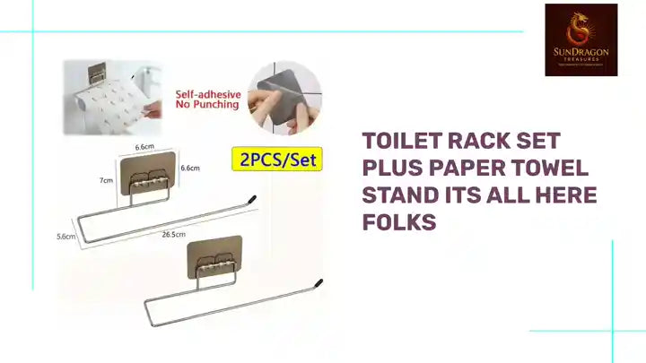 Toilet Rack Set plus Paper Towel Stand Its All Here Folks by@Outfy