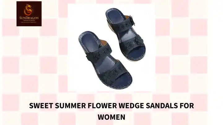 Sweet Summer Flower Wedge Sandals for Women by@Outfy