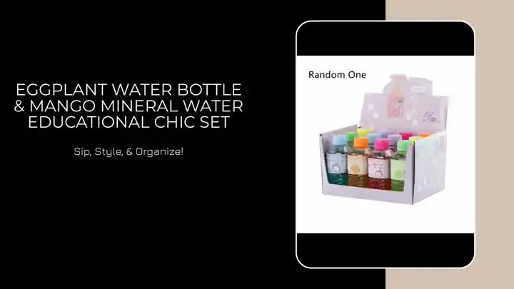Eggplant Water Bottle & Mango Mineral Water Educational Chic Set by@Outfy