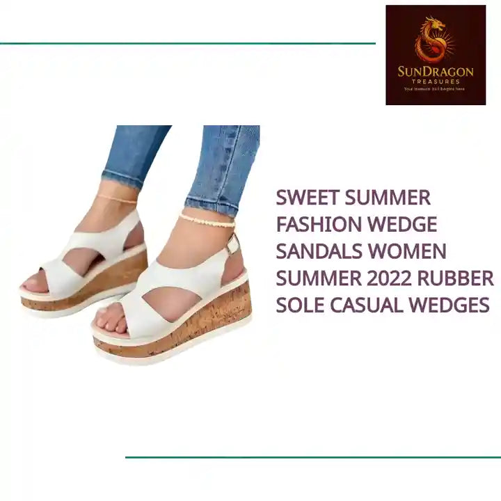 Sweet Summer Fashion Wedge Sandals Women Summer 2022 Rubber Sole Casual Wedges by@Outfy