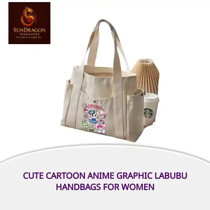 Cute Cartoon Anime Graphic Labubu Handbags for Women by@Outfy