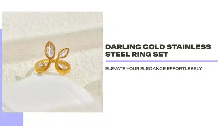 Darling Gold Stainless Steel Ring Set by@Outfy
