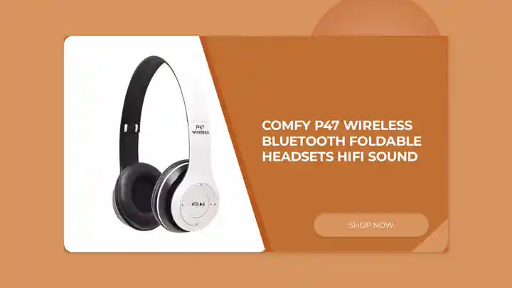 Comfy P47 Wireless Bluetooth Foldable Headsets Hifi Sound by@Outfy