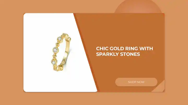 Chic Gold Ring with Sparkly Stones by@Outfy