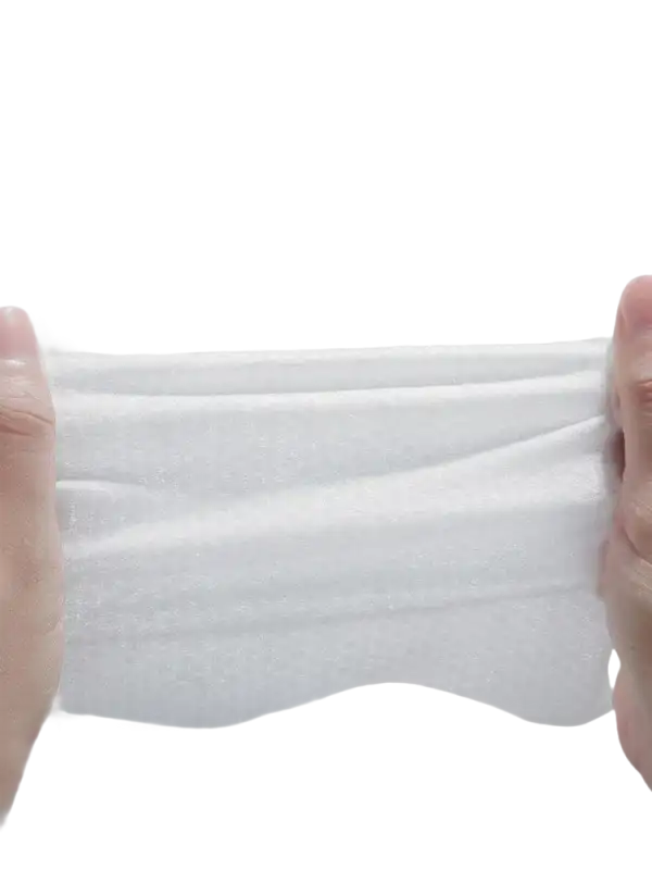 Soft, skin-friendly wipe.