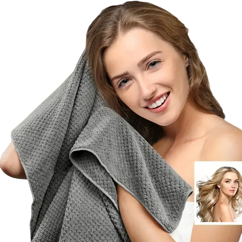 Gray textured towel.