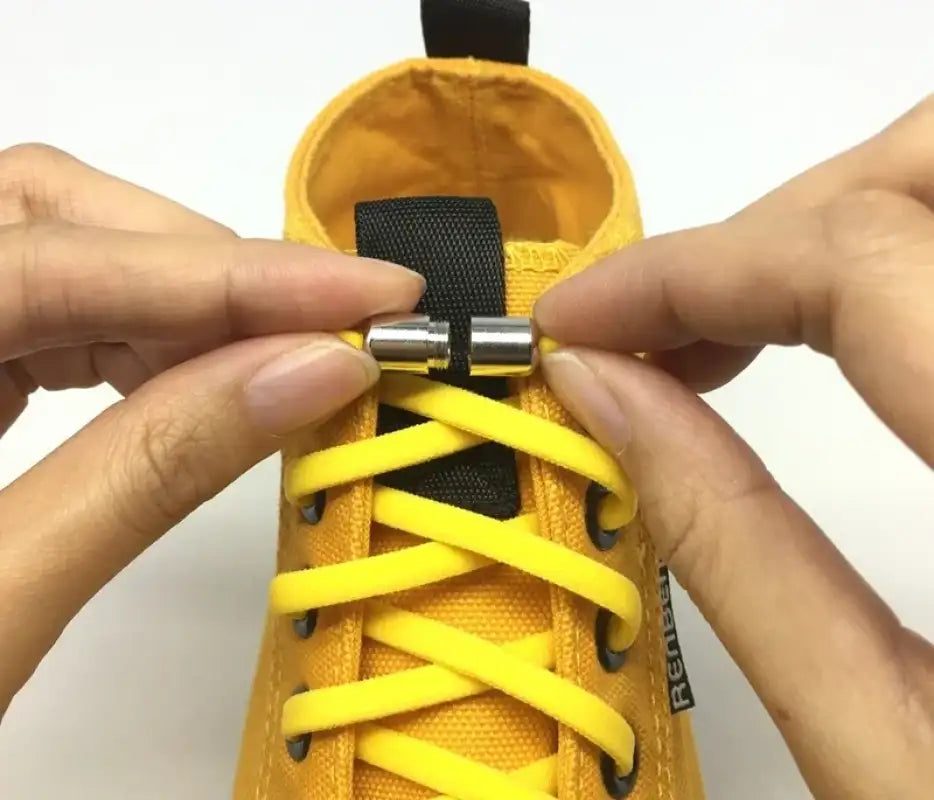 100cm Elastic No Tie Shoelaces Metal Lock Shoe Laces For Kids Adult Sneakers Quick Shoelaces Semicircle Shoestrings