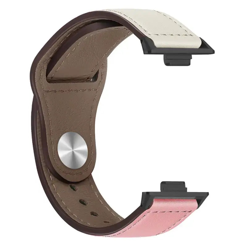 Two-toned leather watch band.