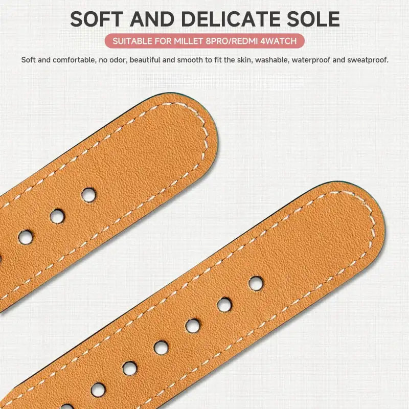 Tan leather watch straps.