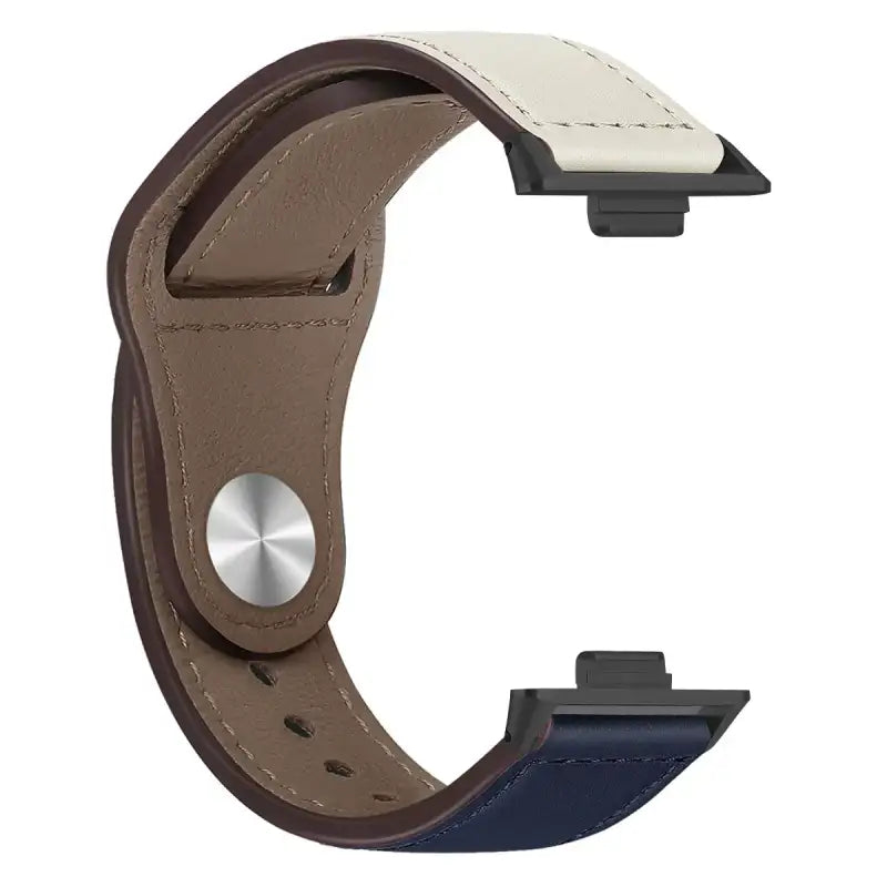 Two-toned leather watch band.