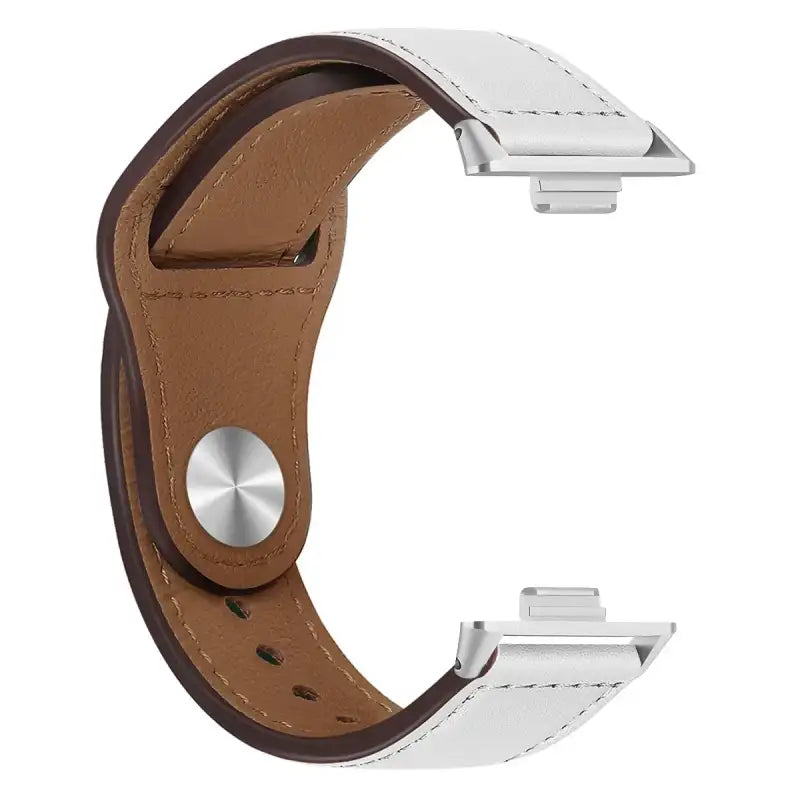 White leather watch band.