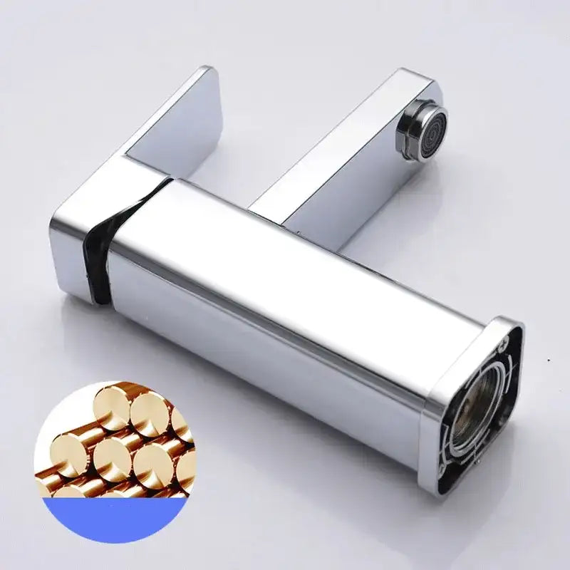 RETHME Gold faucet bathroom faucet metal stainless steel handle hot and cold mixer faucet square faucet beautiful
