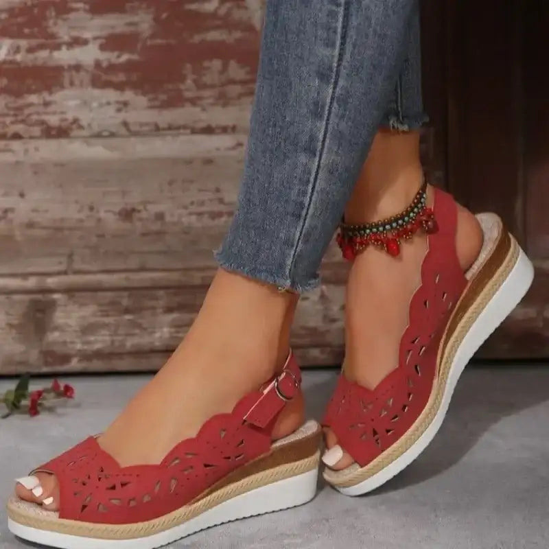 New Women’s Shoes Summer Retro Roman Sandals Women Pu Casual Wedge Sandals Slippers Women Platform Slippers Plus Size