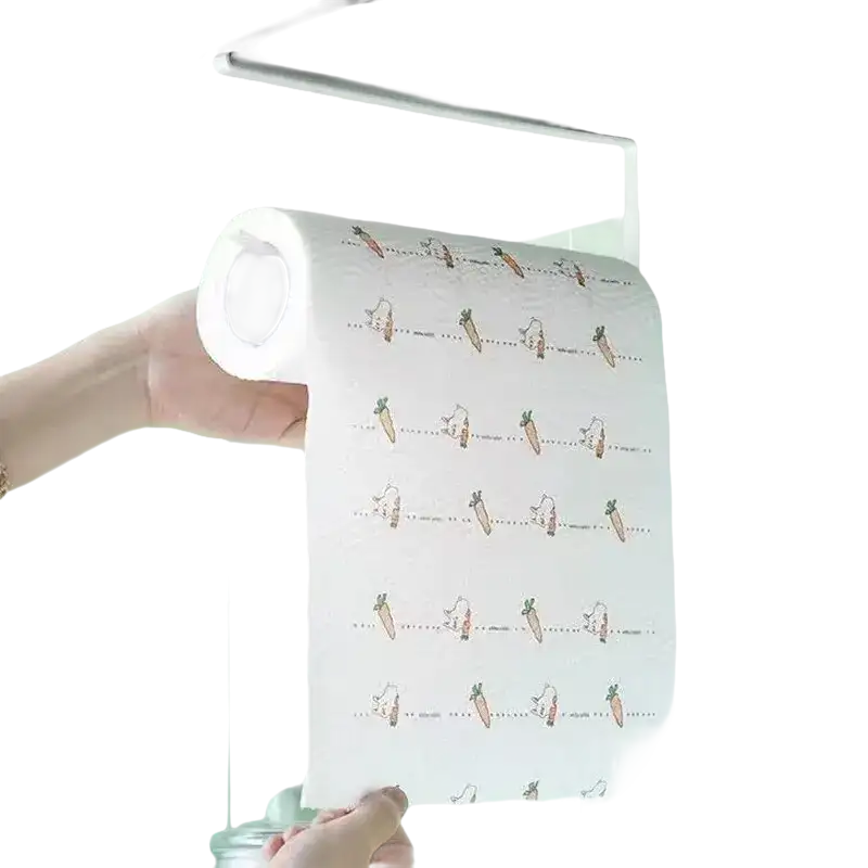 Printed paper towel roll.