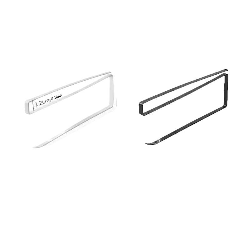 Two metal towel holders, one white and one black.