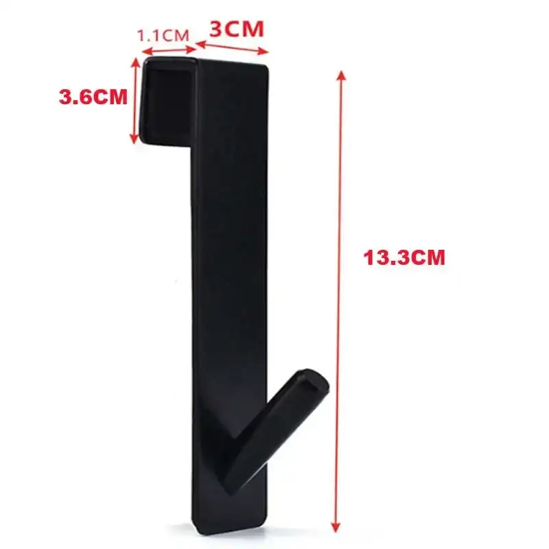 Stainless Steel Over Glass Door Shower Door Back Shower Towel Rack S-Shape Bathroom Bathrobe Hanger Holder Hooks - black