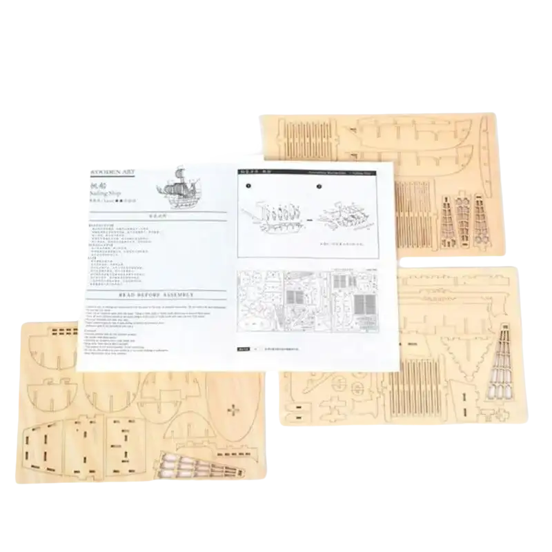 Wooden ship model kit.