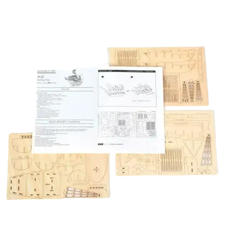 Wooden ship model kit.