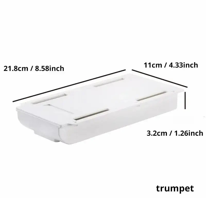 2pc White SelfAdhesive Storage Drawer Box Makeup Pencil Tray Desk Hidden Under Desk Stand Self-adhesive Under-drawer