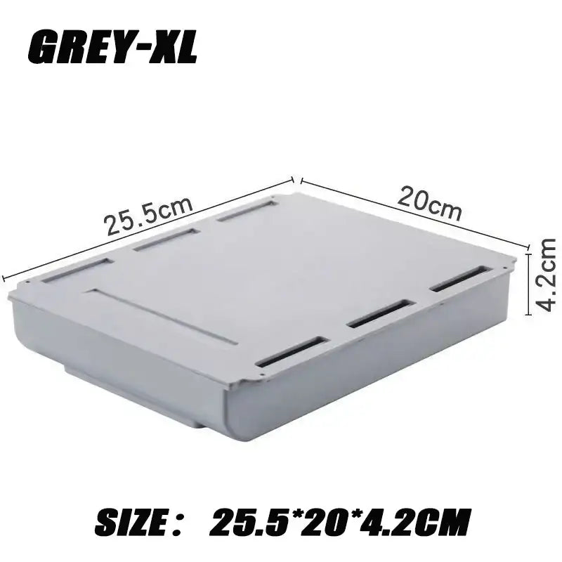 2pc White SelfAdhesive Storage Drawer Box Makeup Pencil Tray Desk Hidden Under Desk Stand Self-adhesive Under-drawer