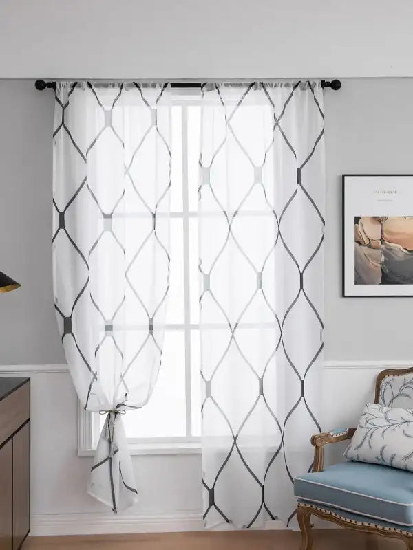 Clearance_Sheer Curtains White Korean Simple Mesh Veil for Living room Bedroom_Continuous updates