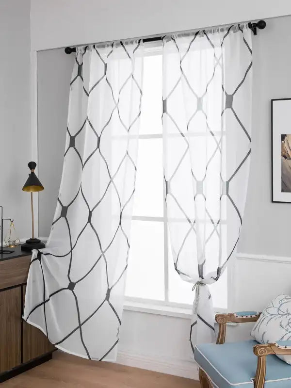Clearance_Sheer Curtains White Korean Simple Mesh Veil for Living room Bedroom_Continuous updates