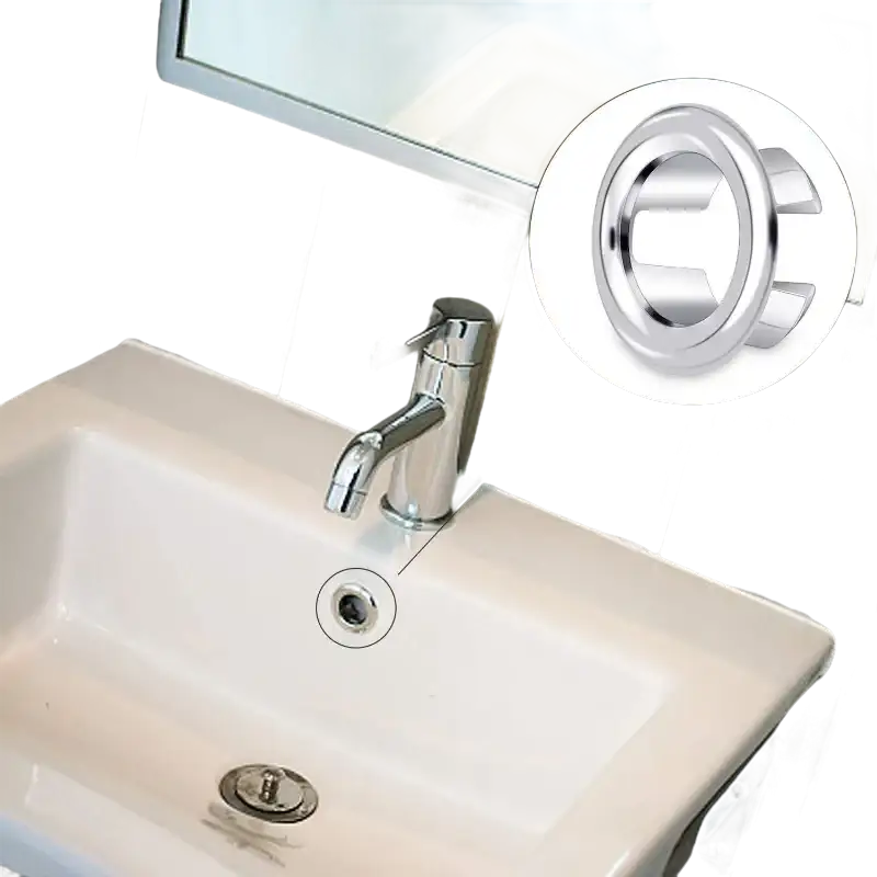 Chrome overflow ring.