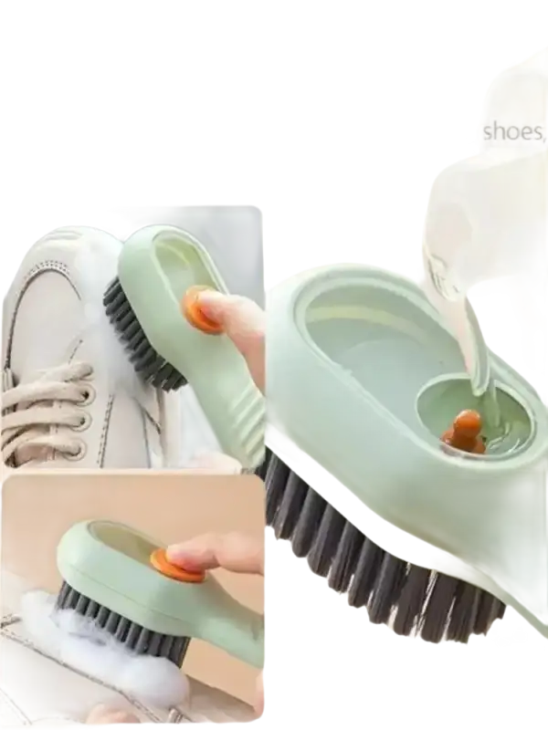 Soap dispensing cleaning brush.