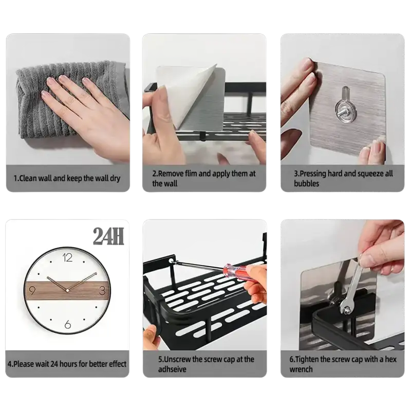 Easy installation guide for trendy bathroom shelf and kitchen storage organizer