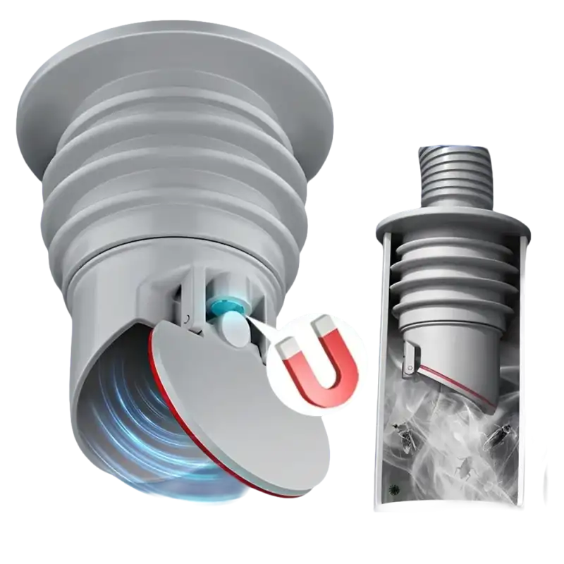 Magnetic drain valve.