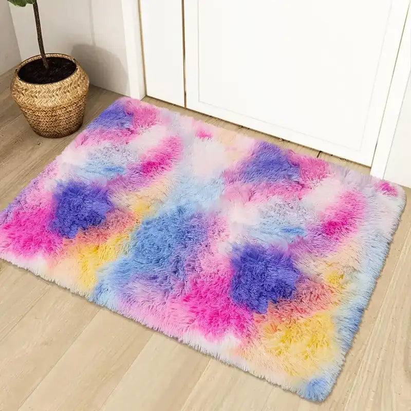 VIKAMA Gradient Soft Silk Wool Children’s Room Decorative Carpet Bedroom Living Room Decorative Not Easy to Fall