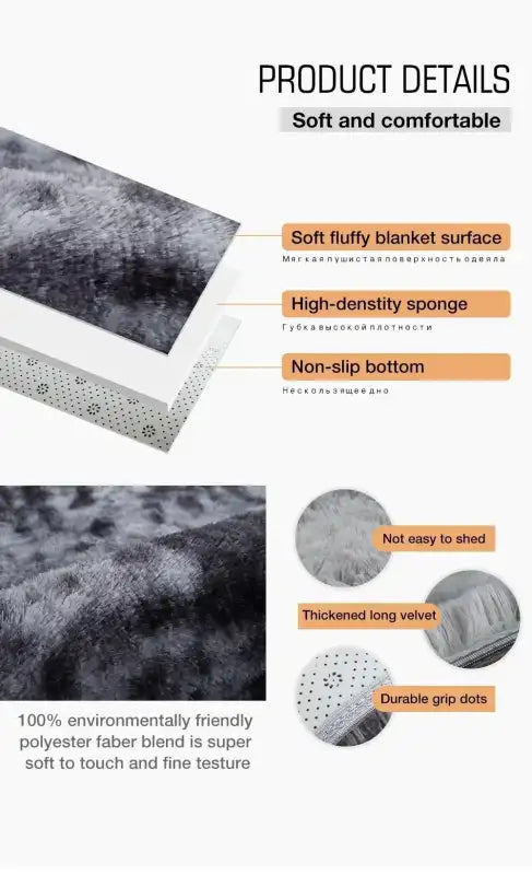 VIKAMA Gradient Soft Silk Wool Children’s Room Decorative Carpet Bedroom Living Room Decorative Not Easy to Fall
