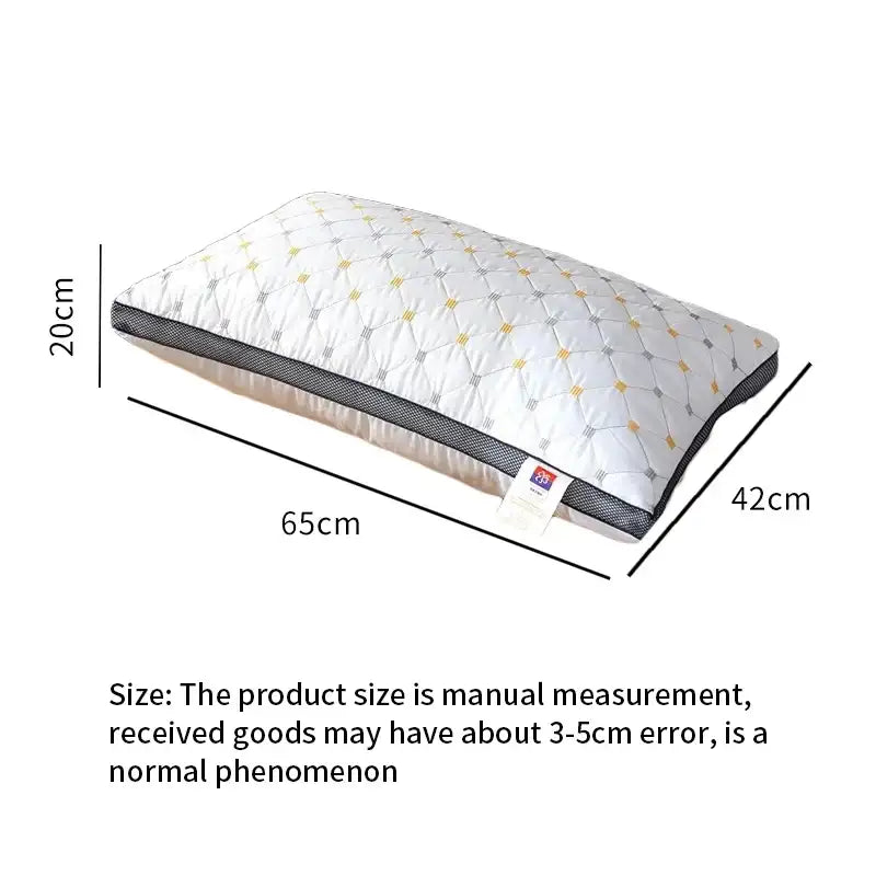 Full Sky Star Embroidered Fiber Pillow Core for Neck Protection Quick Rebound Not Easy to Deform Not Collapsing
