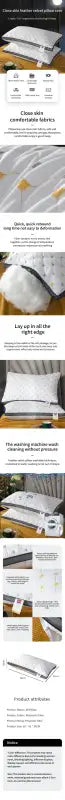 Full Sky Star Embroidered Fiber Pillow Core for Neck Protection Quick Rebound Not Easy to Deform Not Collapsing
