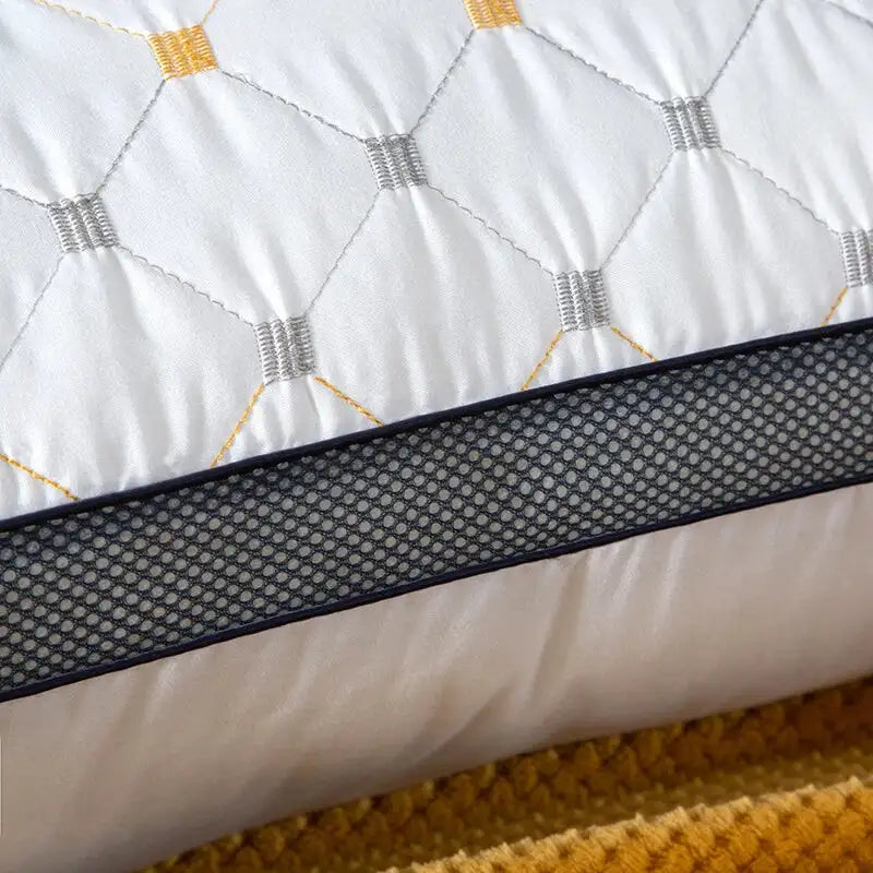 Full Sky Star Embroidered Fiber Pillow Core for Neck Protection Quick Rebound Not Easy to Deform Not Collapsing