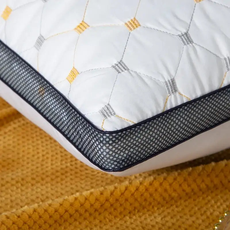 Full Sky Star Embroidered Fiber Pillow Core for Neck Protection Quick Rebound Not Easy to Deform Not Collapsing