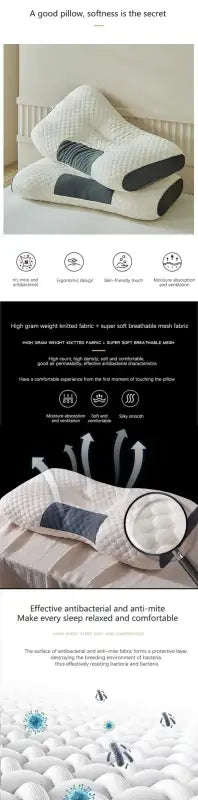 New Neck Pillow Help Sleep And Protect The Neck Cervical Orthopedic Household Soybean Fiber SPA Massage Pillow