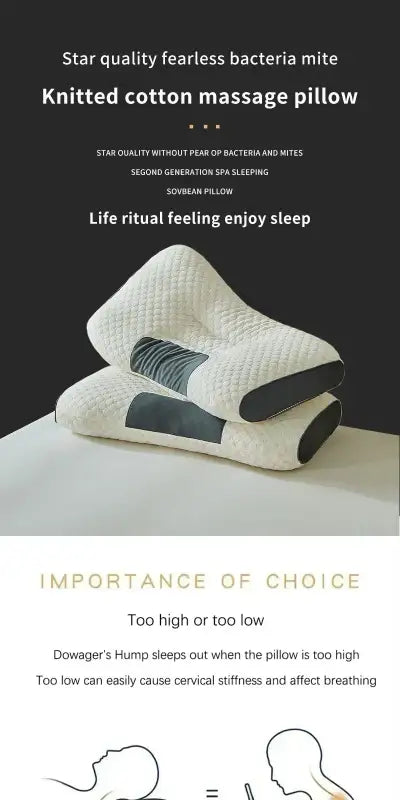 New Neck Pillow Help Sleep And Protect The Neck Cervical Orthopedic Household Soybean Fiber SPA Massage Pillow