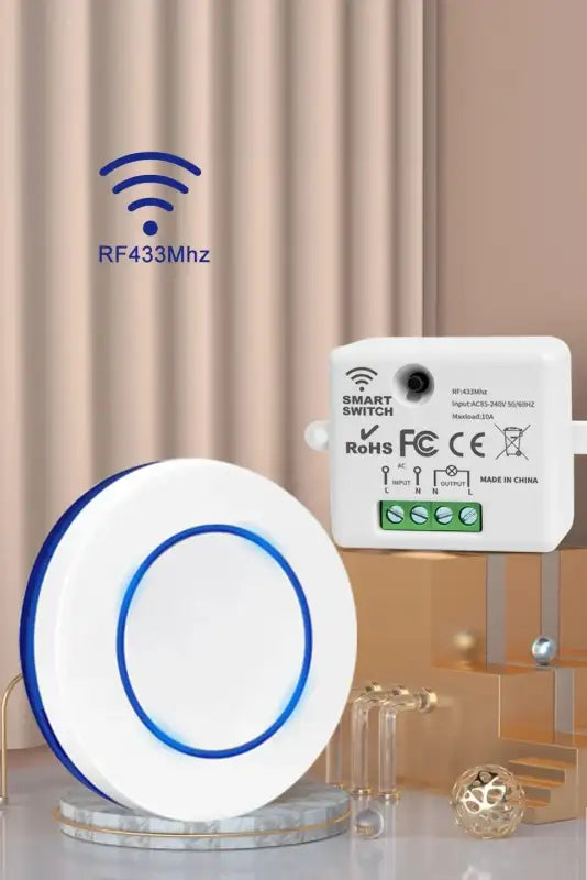 Smart RF433 Remote Light Switch Panel - 10A Relay