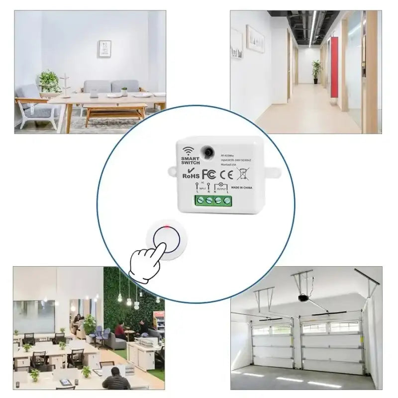 Smart RF433 Remote Light Switch Panel - 10A Relay