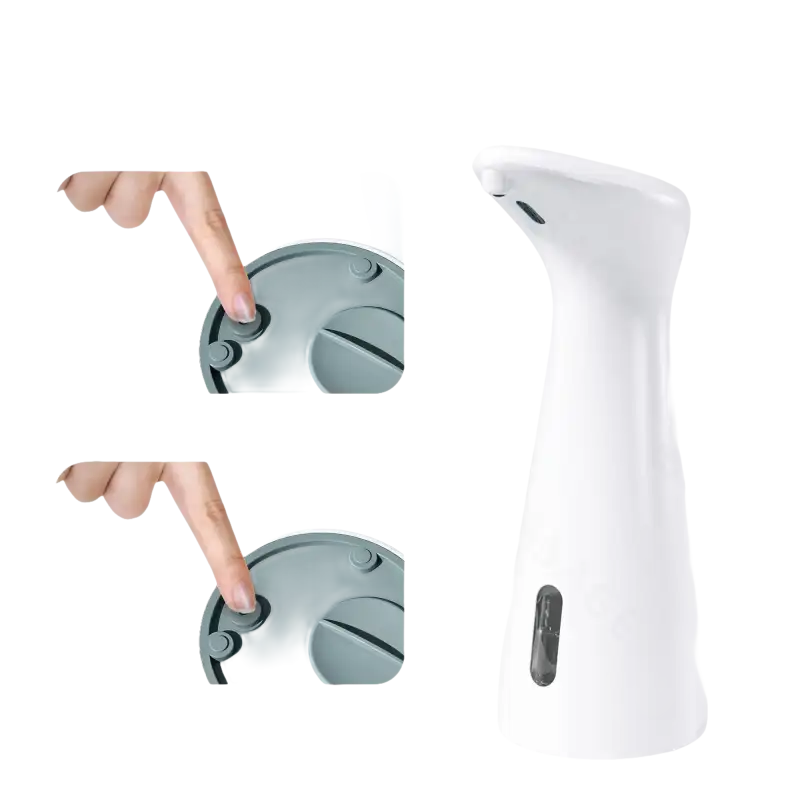 Automatic soap dispenser with button operation.