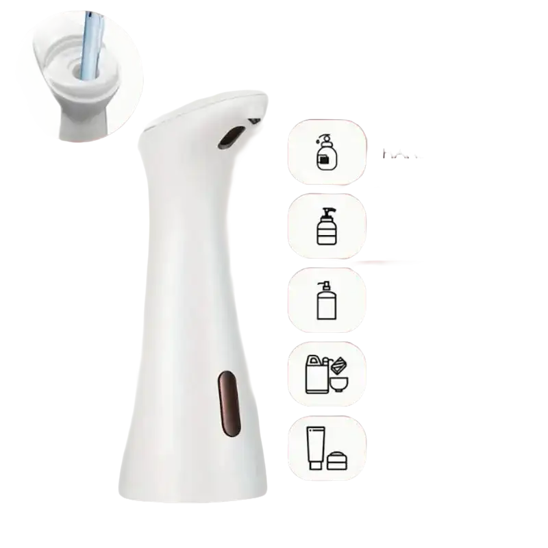 Automatic soap dispenser with multiple liquid options.