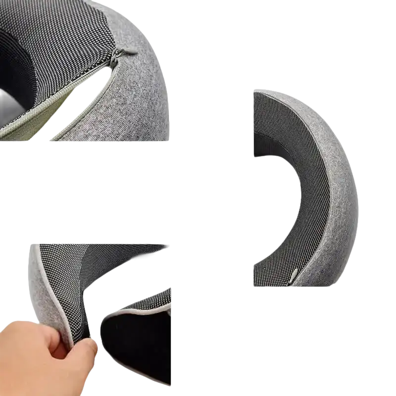 Gray Snailrest Memory Foam Travel Neck Pillow for comfy road trips