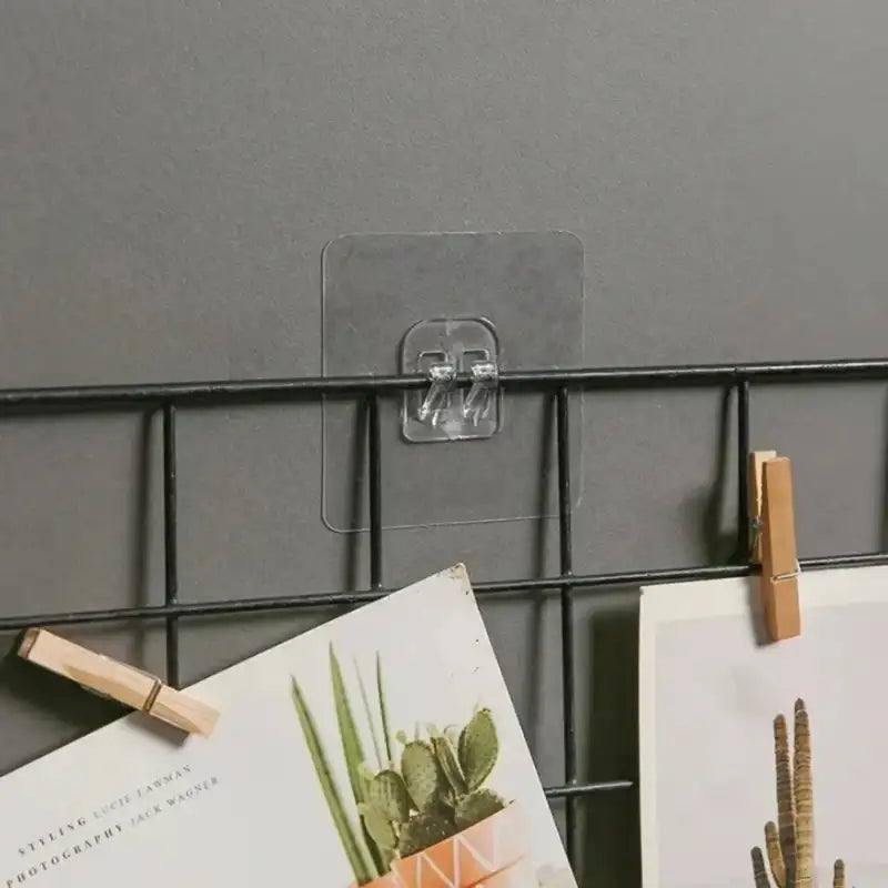 10pcs Transparent Self-Adhesive Hook Hanger Wall Storage Rack Fixing Patch Strong No-Punch Snaps For Kitchen Bathroom