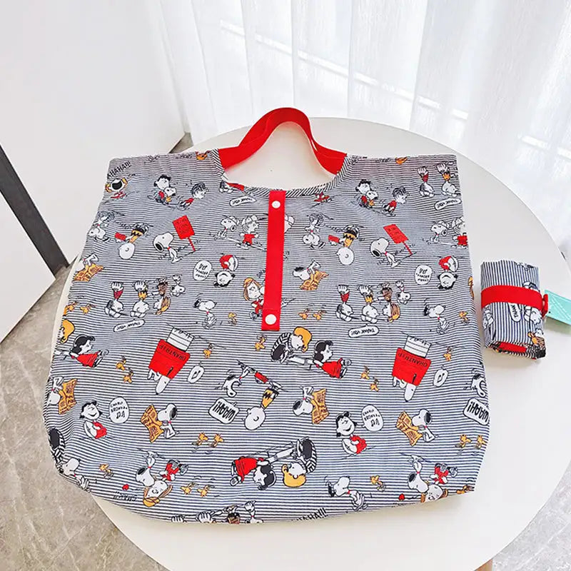 Striped Snoopy tote bag.