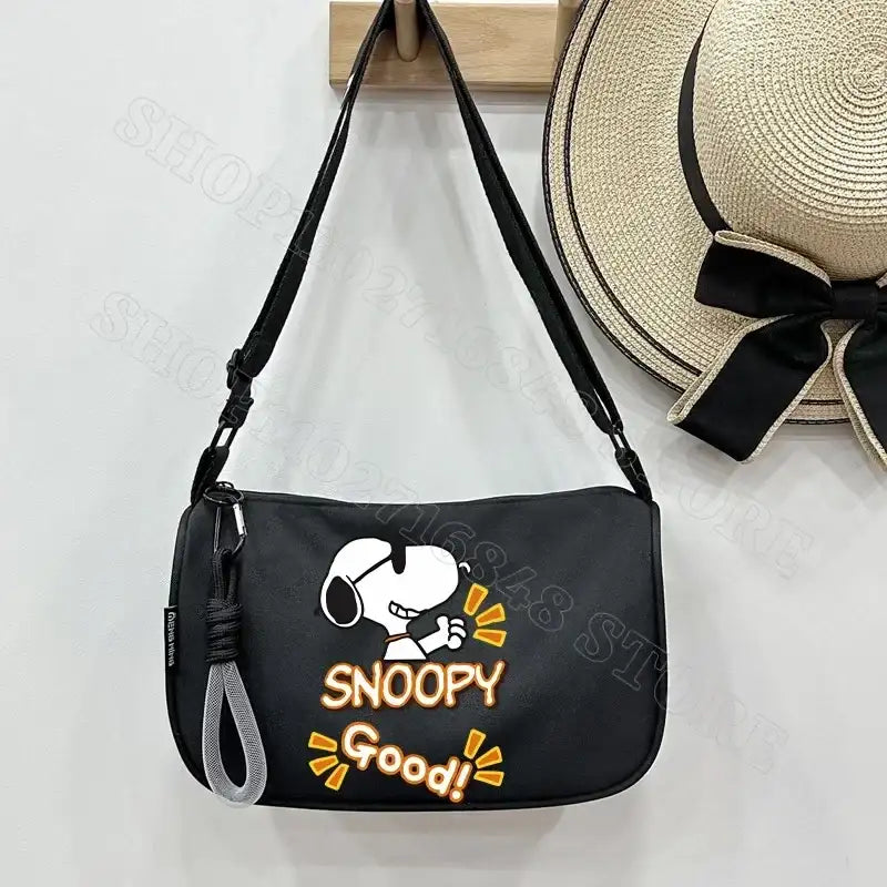 Black Snoopy shoulder bag.