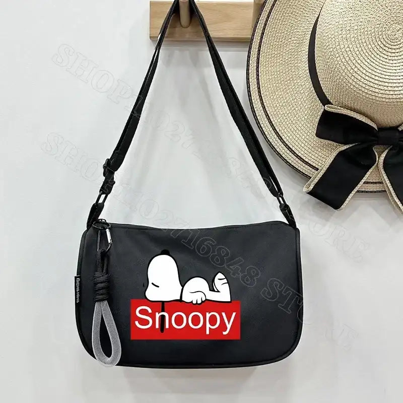 Black Snoopy shoulder bag.