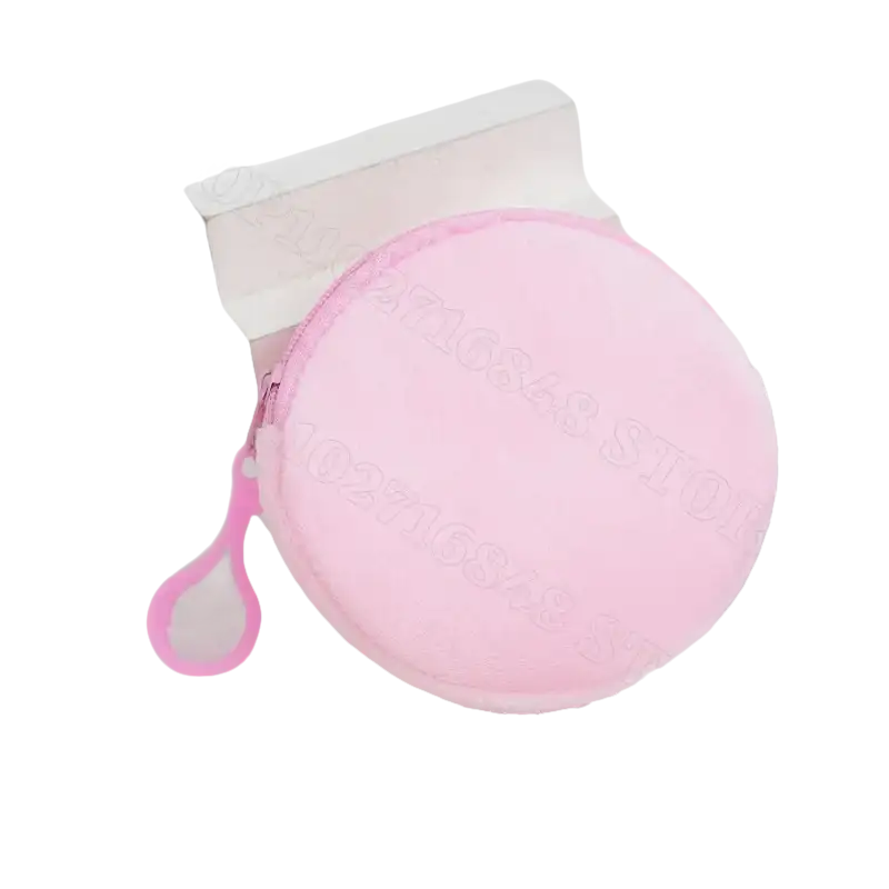 Round pink coin purse.