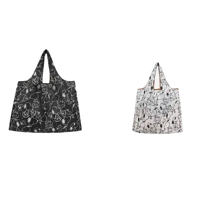 Foldable shopping bags with dimensions.
